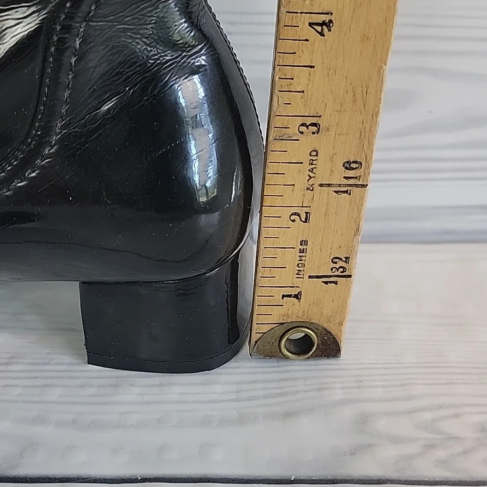 Franco Sarto Black Knee High Patent Boots Womens Size 7